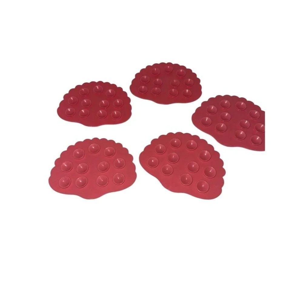 Norpro Set 5 Red Shell Bathtub‎ Appliques Non-Slip suction new without packaging